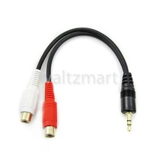  Plug to 2 RCA Female Stereo Jack Audio Y Splitter Cable Adapter