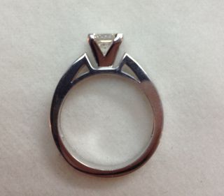  Princess Cut Diamond Solitaire Engagement Ring 14k White Gold