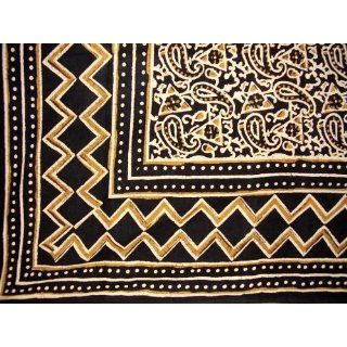 Abstract Paisley Tapestry Spread Coverlet Black/Tan Home