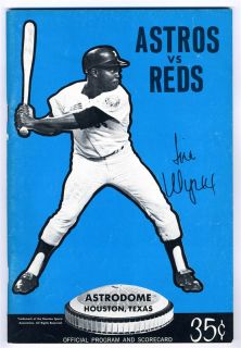 1971 Houston Astros V Cincinnati Reds Program Pete Rose Johnny Bench