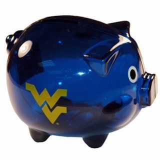 NCAA West Virginia Mountaineers Clear Plastic Piggy Bank