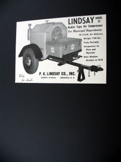 Lindsay Model 55 Radial Air Compressor 1957 Print Ad