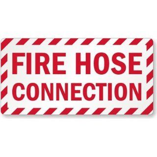 Fire Hose Connection Laminated Vinyl Label, 5 Labels