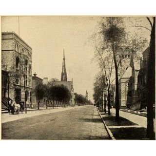 1899 Print Michigan Avenue Chicago Street View Cityscape