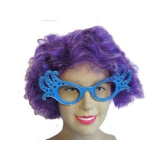 Dame Edna Purple Wig & Blue Glasses Fancy Dress Kit Toys