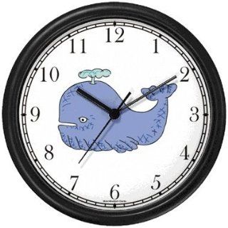 Blue Whale Spouting Animal Wall Clock by WatchBuddy
