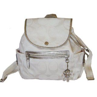 Coach Signature Daisy Kyra Nylon Backpack Bag 19715 White