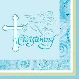 Faithful Dove   Blue Luncheon Napkin, 3 Ply, Christening
