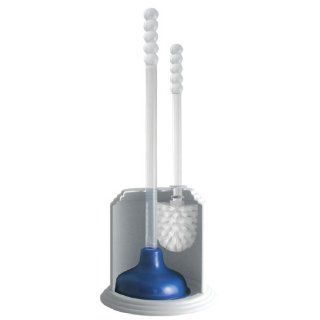 LDR 167 4766WT Tahoe Plunger and Brush Combo Caddy, White   