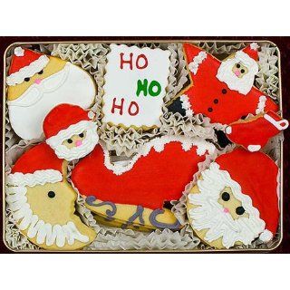 Hand Decorated Santa Sugar Cookie Gift Tin Grocery