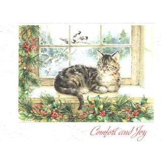 Maine Coon Cat Christmas Card Winter Snooze Home