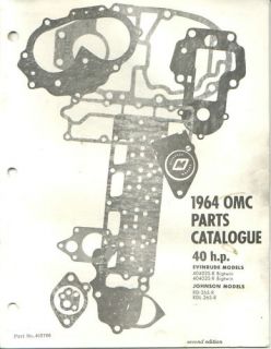 1964 OMC Evinrude Johnson 40 HP Outboard Parts Catalog