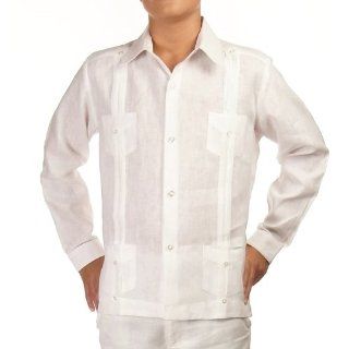 Boys linen Guayabera shirt in white. Final sale Clothing
