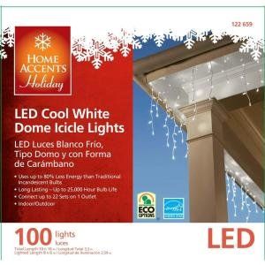 Home Accents Holiday 100 Light LED Cool White Dome Icicle