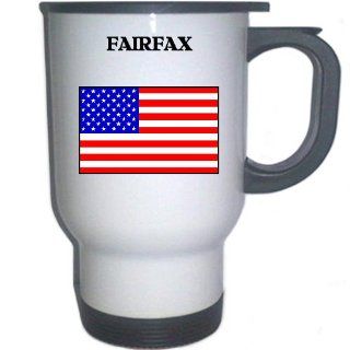 US Flag   Fairfax, Virginia (VA) White Stainless Steel Mug