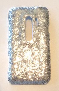 For HTC Evo 3D Sprint ICY Bling Silver Diamond Sequin Phone Case Cover