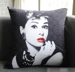 Modern Printed Audrey Hepburn Picture Pop Art Pillow Case Cushion