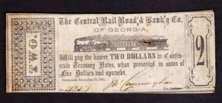 Civil War Central Rail Road Banking Co of Georgia Savannah Dec 19 1861