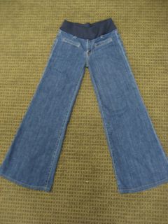 Hudson Maternity Jeans Flap Pocket Deluxe Stretch Wide Leg Jewel 25 XS