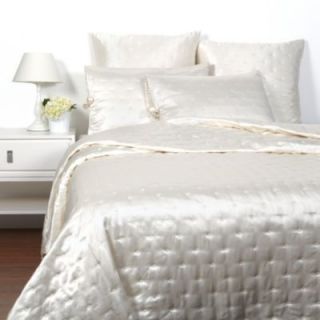 Hudson Park Luxe Silk King Quilted Coverlet Champagne