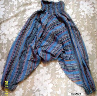 Billowing Harem Pants Inspired by Heidi Klum Project Runway Blue Multi