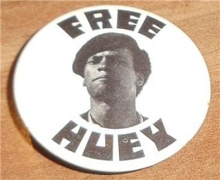 1960s Pin Free Huey Newton Pinback Black Panther Civil Rights Black