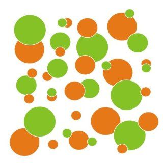 set of 106 Orange and Lime Green polka dots Vinyl wall