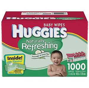 Huggies Reg Baby Wipes 1000 Ct Cucumber and Green Tea