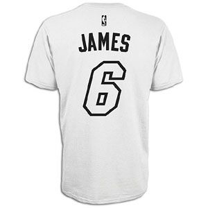 adidas NBA Black & White Name & Number T Shirt   Mens   Lebron James