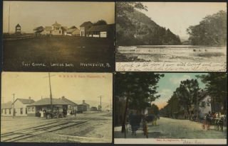 Postcard Lot of 26 Hughesville PA 1910 RPPC RR Depot