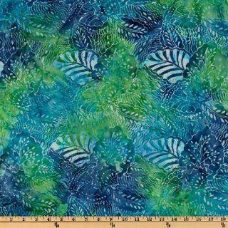 108 Wide Tonga Batik Quilt Backing Abstract Leaves