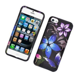  COVER BLUE FLOWER AND PURPLE BUTTERFLY 109 Cell Phones & Accessories
