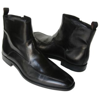 HUGO BOSS Black Ankle Dress Zipper Mens Boots 13 46 UK 12 Moccasin Toe