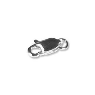 (1) 4 x 10mm Sterling Silver Lobster Clasp w Ring 32002