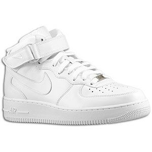 Nike Air Force 1 Mid   Mens   Basketball   Shoes   White/White
