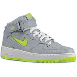 Nike Air Force 1 Mid   Mens   Basketball   Shoes   Wolf Grey/Volt