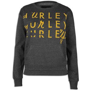 Hurley Gurley Fleece Crew   Womens   Casual   Clothing   Black