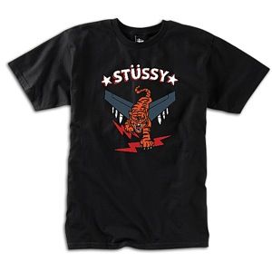 Stussy Tiger Bomber T Shirt   Mens   Skate   Clothing   Black