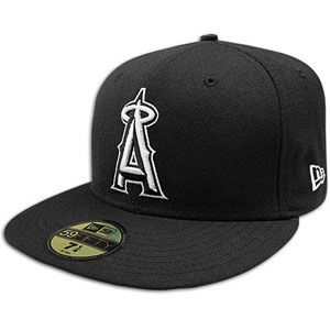 New Era MLB 59Fifty Black & White Basic Cap   Mens   Anaheim Angels
