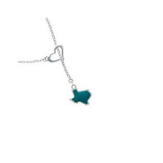 Texas   Turquoise Heart Lariat Charm Necklace Arts