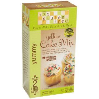 123 Gluten Free Cake Mix, Yellow, 17.42 Ounce Boxes (Pack of 3
