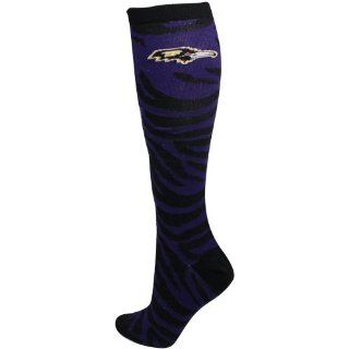 NFL Baltimore Ravens Ladies Zebra Print Tube Sock   Black