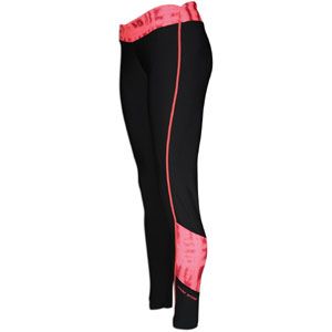 Under Armour Print Blocked Coldgear Fitted Tight   Womens   Black/Neo