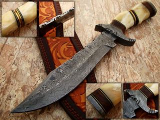Custom Made Damascus Steel Hunting Knife