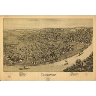 Historic Panoramic Map Duquesne, Allegheny County