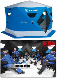 Clam Six Pack 1660 Mag 5 7 Man Ice Fishing Shelter House 9102