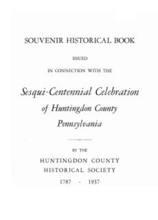 Huntingdon County PA Genealogy Collection 1 CD