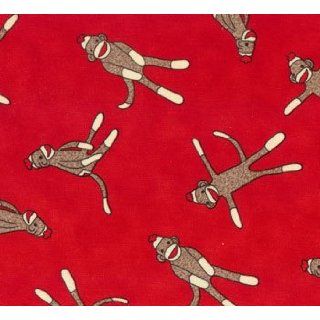 44 Wide Funky Monkey Flannel Red Sock By Erin Michaels