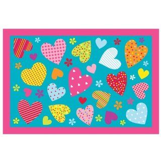 Fun Rugs FT 128 3958 Hearts Turquoise Childrens Rug, 39