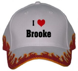 I Love/Heart Brooke Orange Flame Hat / Baseball Cap